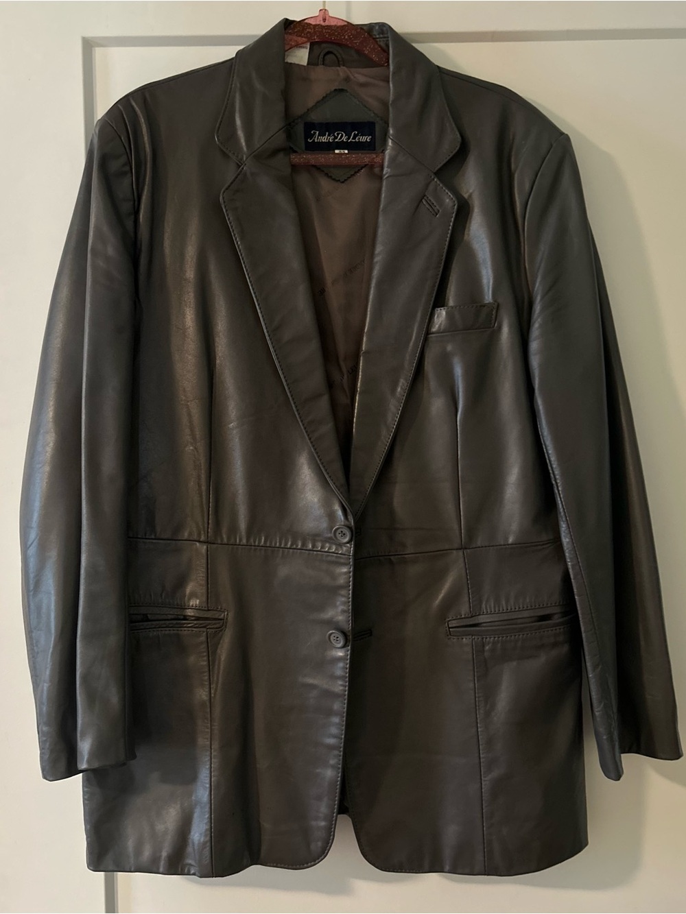 VINTAGE Classic Men's Gray Leather Blazer